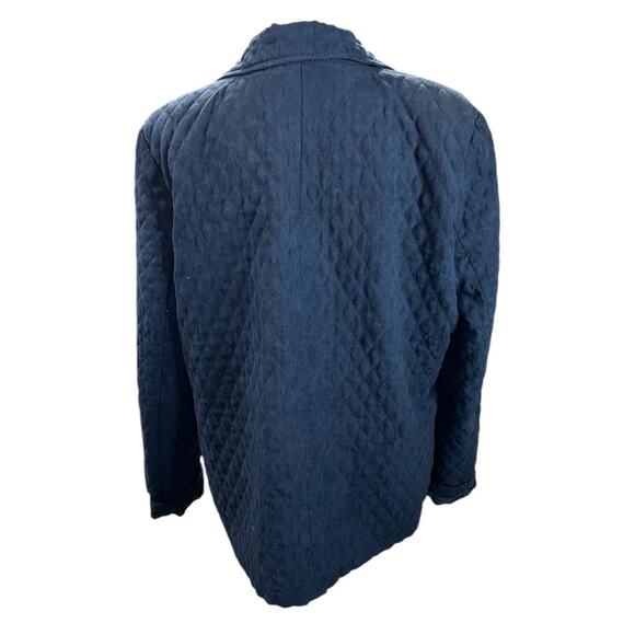 Laura Scott navy blue quilted jacket farmhouse cottage core lightweight neutral - Picture 5 of 7